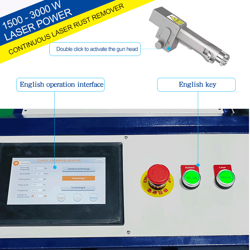 Fiber Laser Cleaning Machine 1000W - Nettoyeur Laser portatif 1000W/2000W/3000W, Machines de